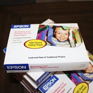 3/$55❤️NEW Epson S041727 Borderless 4" x 6" Premium Glossy Photo Paper